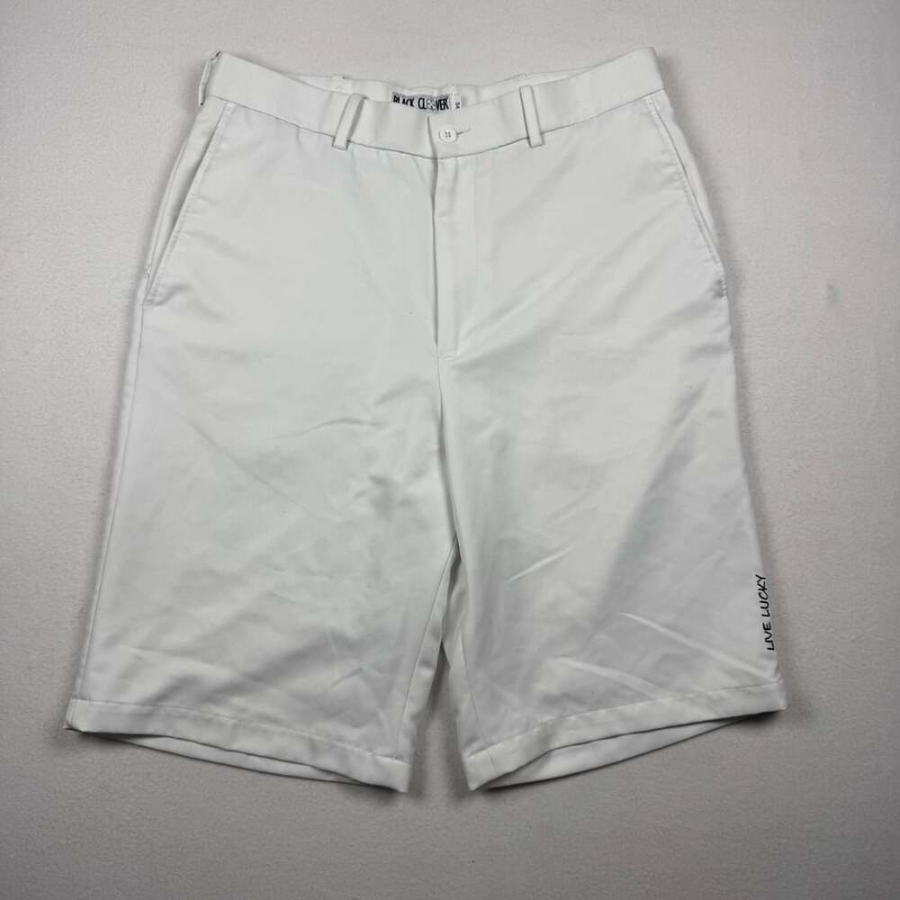Black Clover Golf Shorts Size 34 White Live Lucky